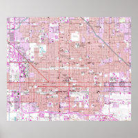 Mapa de Vintage da Arizona Phoenix (1952) 2