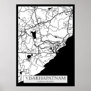 Poster Mapa de Visakhapatnam Andhra Pradesh