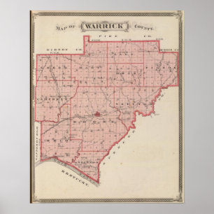 Pôster Mapa de Warrick County
