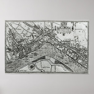 Pôster Mapa de Westminster 'do espéculo Britannia