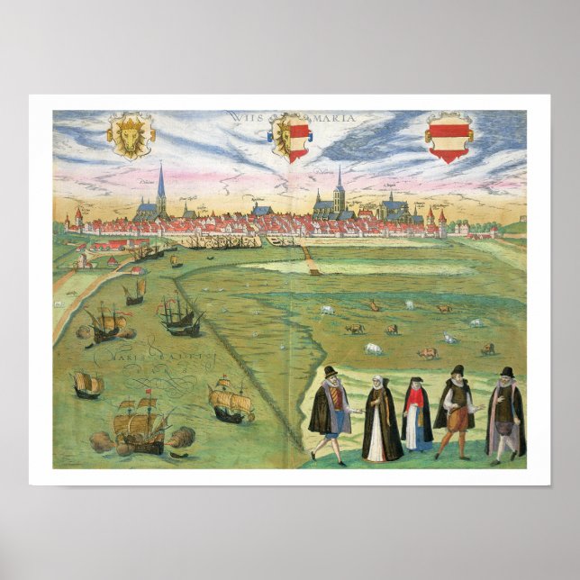 Poster Mapa de Wilnis, de Civitates Orbis Terrarum (Frente)