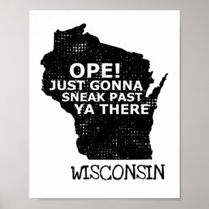 Poster Mapa De Wisconsin Sneak Passado Ya Lá Slang Dizen