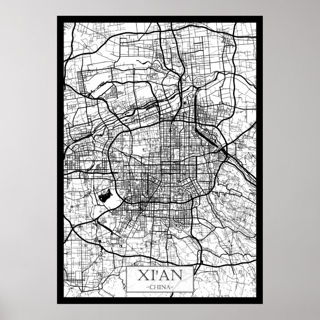 Poster Mapa de Xi'An China (Frente)