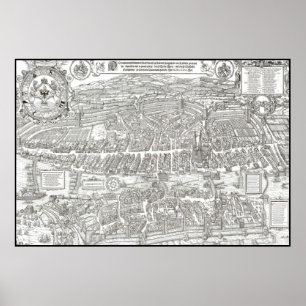 Poster MAPA de ZURICH c. 1576