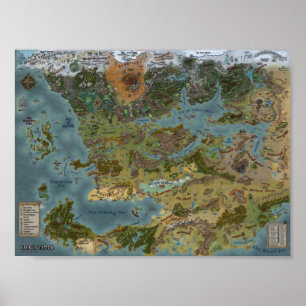 Poster Mapa Detalhado dos Realms Esquecidos