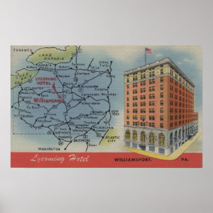 Pôster Mapa detalhado, hotel de Lycoming - Williamsport,