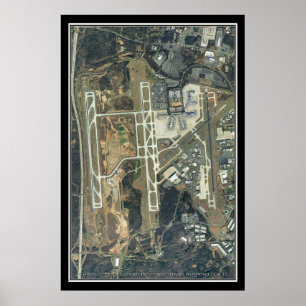 Poster Mapa do Aeroporto Internacional de Charlotte Dougl