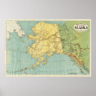 Poster Mapa do Alasca de Rand McNally