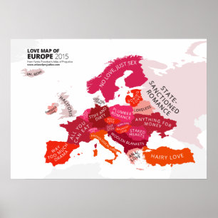 Poster Mapa do Amor da Europa