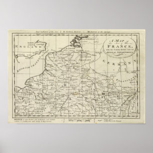 Poster Mapa do assento da guerra na França