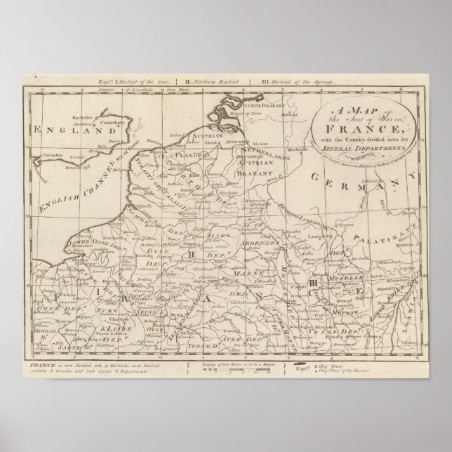 Pôster Mapa do assento da guerra na França 2 (Frente)