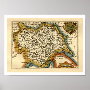 Poster Mapa do Atlas Antiquário Antiquário do Condado de