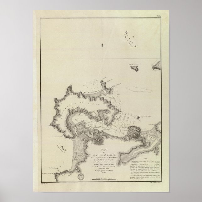 Pôster Mapa do Atlas Chile (Frente)