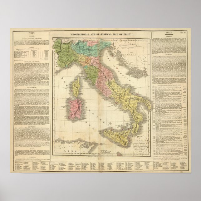 Poster Mapa do Atlas de Conologia da Itália (Frente)