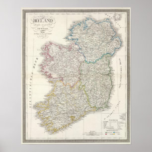 Pôster Mapa do atlas de Ireland