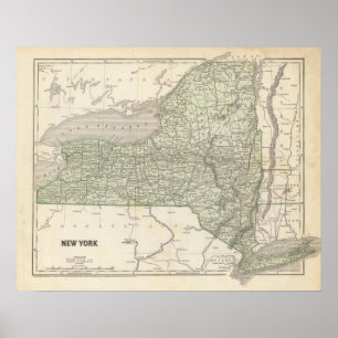 Pôster Mapa do atlas de New York