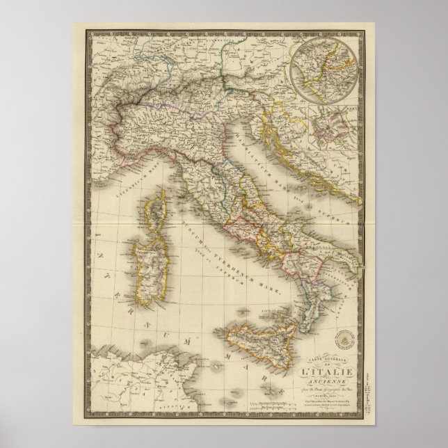 Pôster Mapa do Atlas de Roma (Frente)
