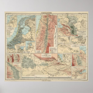 Pôster Mapa do atlas de Tieflander