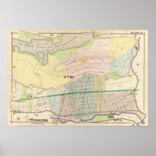 Poster Mapa do atlas de Yonkers NY