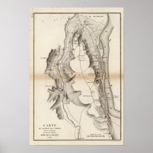 Poster Mapa do atlas do platô de St Pierre