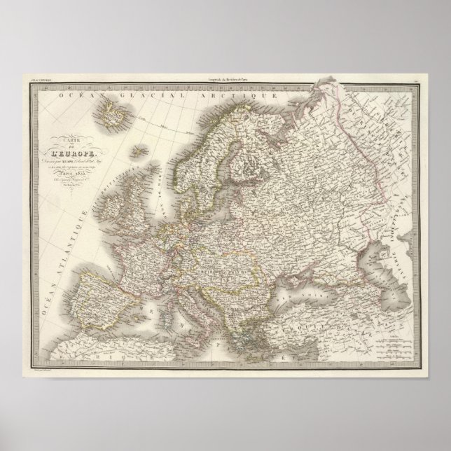 Pôster Mapa do Atlas L'Europe (Frente)