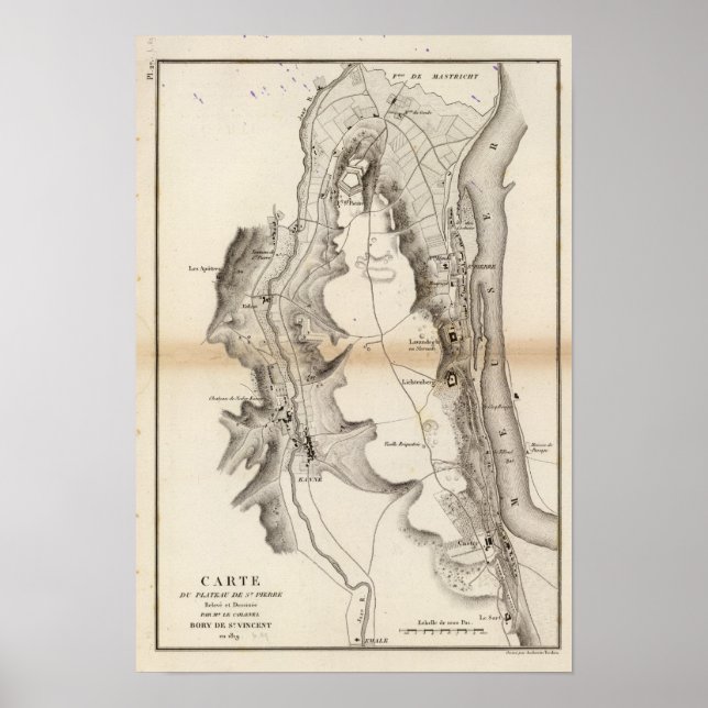 Poster Mapa do Atlas Pierre Plateau da rua (Frente)