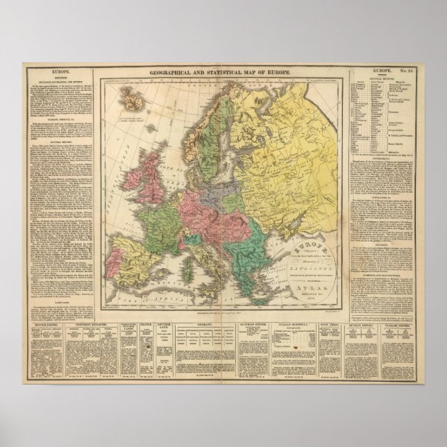 Poster Mapa do Atlas Religioso da Europa (Frente)