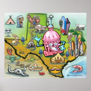 Poster Mapa do Austin TEXAS