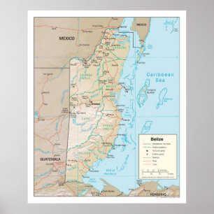 Poster Mapa do Belize (2003) — País da América Central