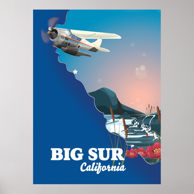 Poster Mapa do Big Sur California (Frente)