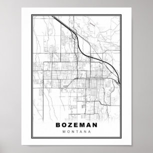 Poster Mapa do Bozeman