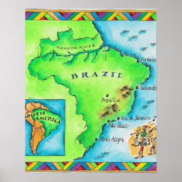 Pôster Mapa do Brasil