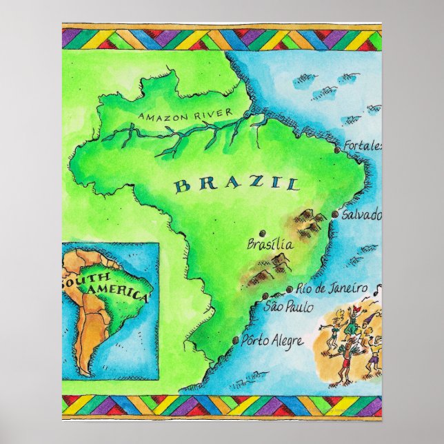 Pôster Mapa do Brasil (Frente)