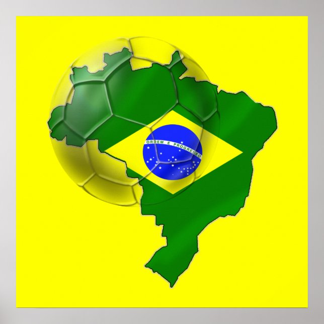 Poster Mapa do Brasil de camisetas e presentes de bola de (Frente)