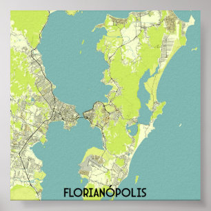 Poster Mapa do Brasil Florianópolis