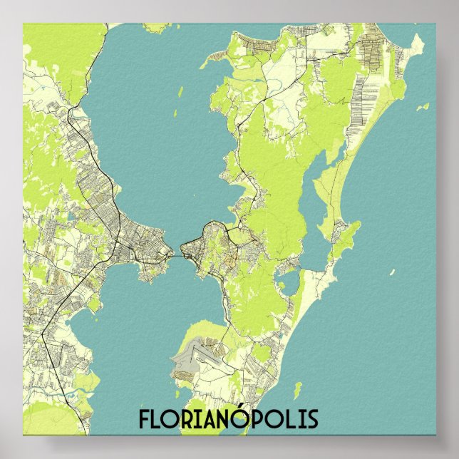 Poster Mapa do Brasil Florianópolis (Frente)