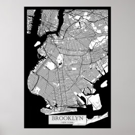 Poster Mapa do Brooklyn Nova York