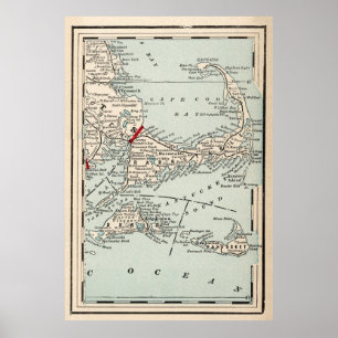 Poster Mapa do Cabo Vintage (1893)