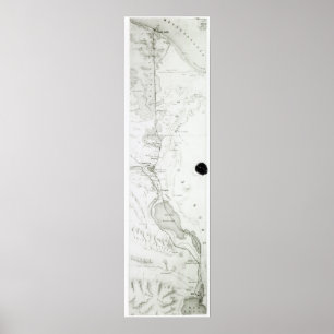 Poster Mapa do canal de Suez, c.1869