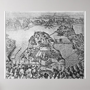 Pôster Mapa do Cerco de Malta em 1565