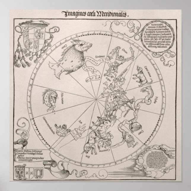 Pôster Mapa do Céu Meridional (Frente)
