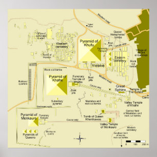 Poster Mapa do complexo pirâmide de Giza Diagrama