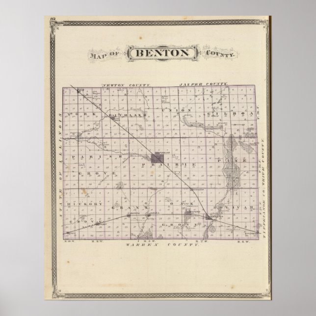 Poster Mapa do Condado de Benton (Frente)