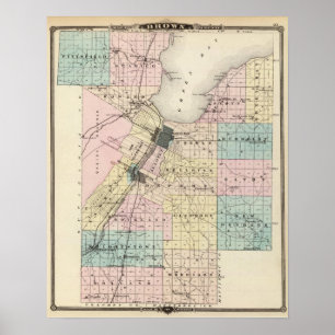 Pôster Mapa do Condado de Brown, estado de Wisconsin