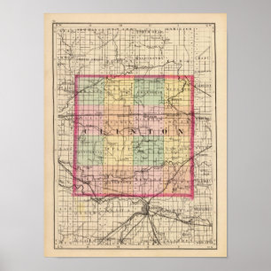 Pôster Mapa do Condado de Clinton, Michigan