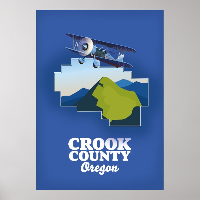 Poster Mapa do Condado de Crook (Frente)