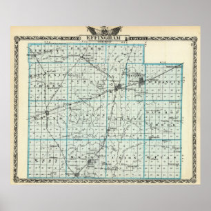 Pôster Mapa do Condado de Effingham