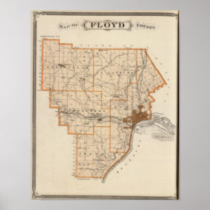 Poster Mapa do Condado de Floyd