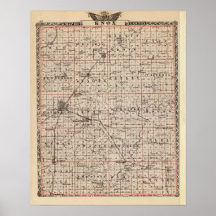 Pôster Mapa do Condado de Knox