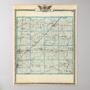 Poster Mapa do Condado de Marion